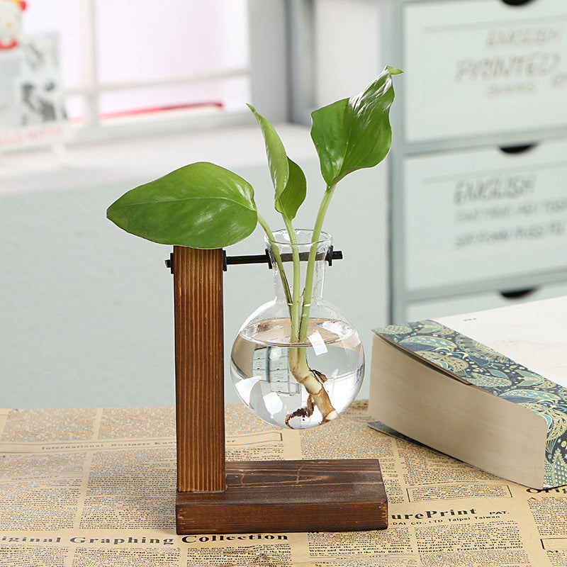 Creative Wooden Bottle Plant Vase