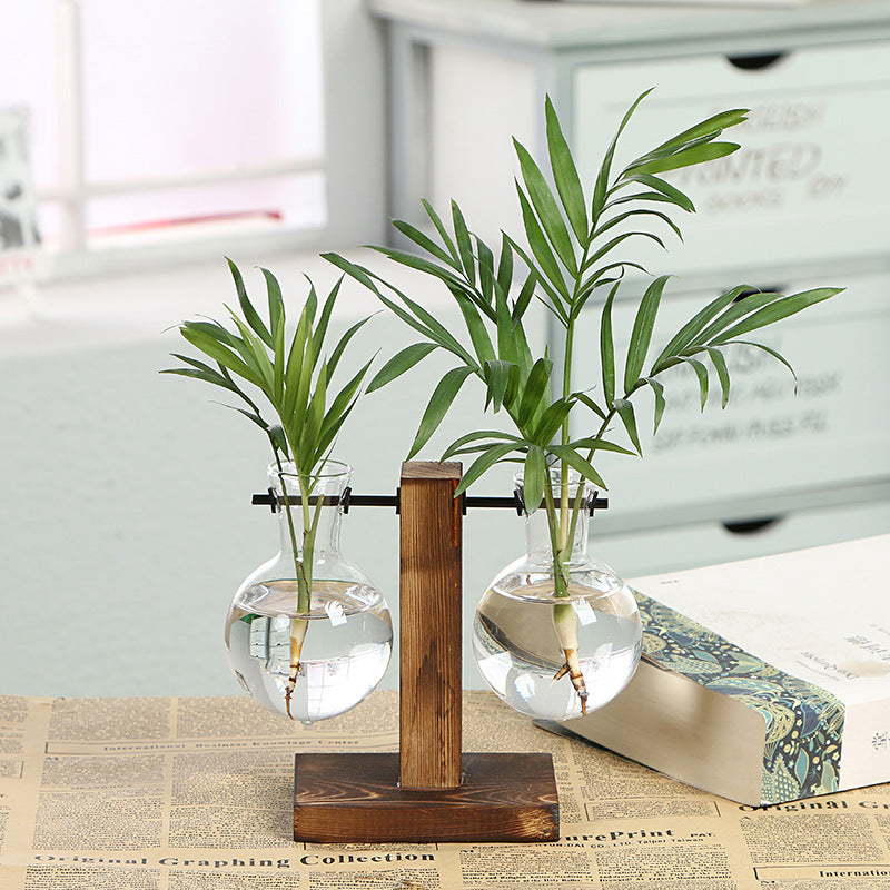 Creative Wooden Bottle Plant Vase