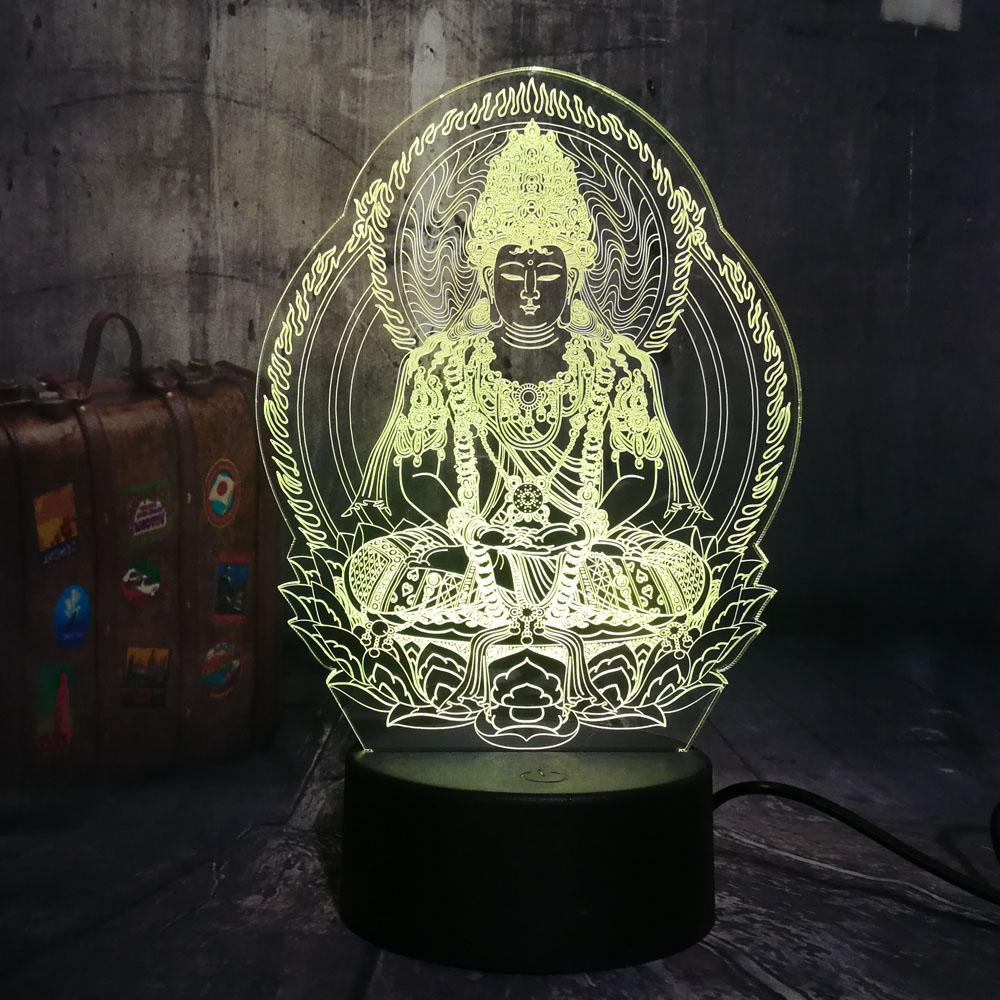 7-Color Changing Buddha Blissful LED Lamp