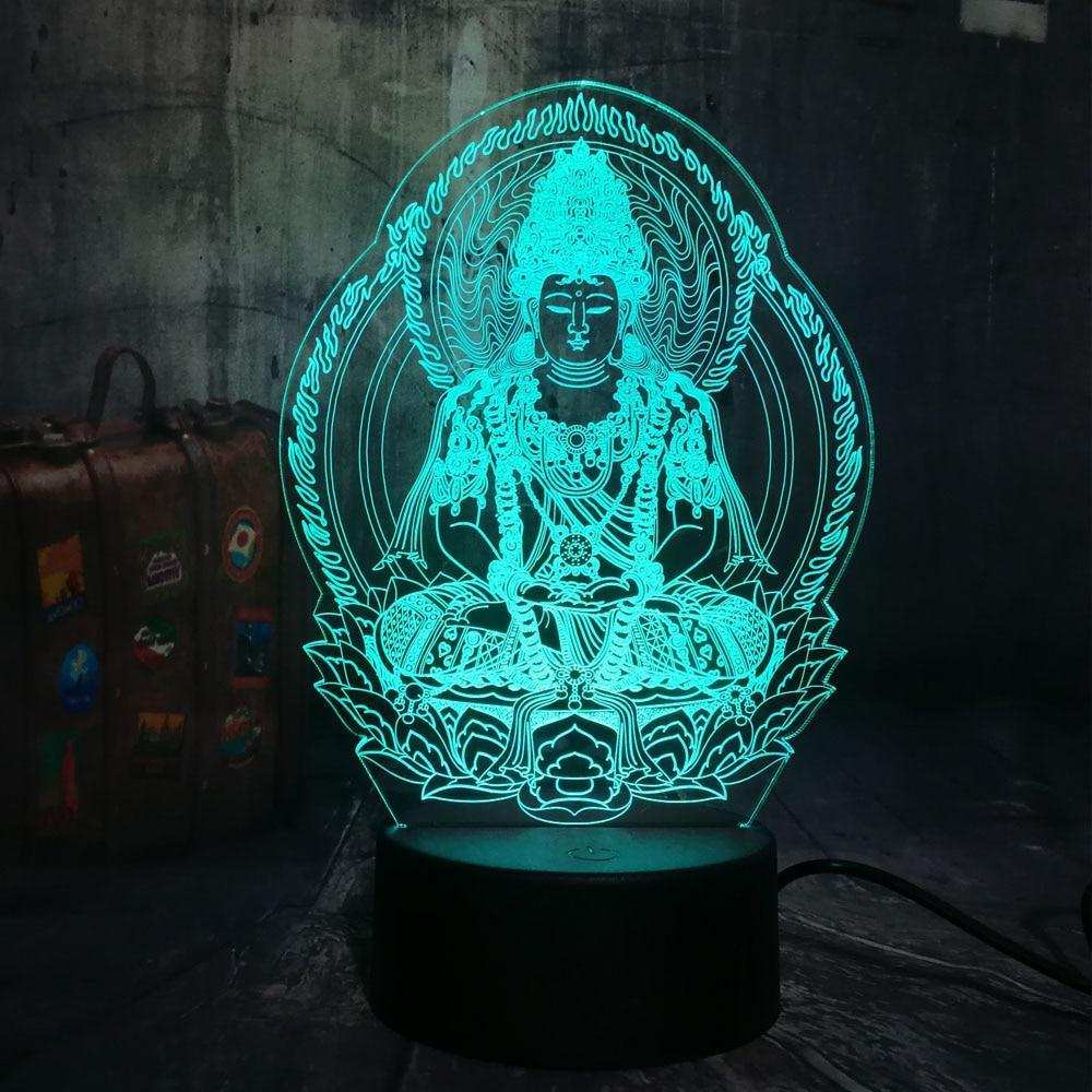 7-Color Changing Buddha Blissful LED Lamp